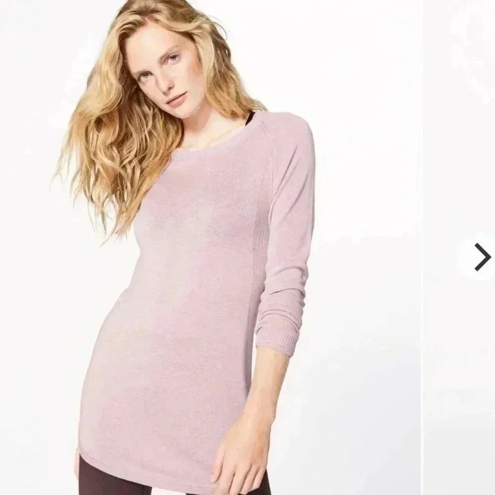 Lululemon Sunshine Coast Knit Pullover heathered mink berry sweater 4